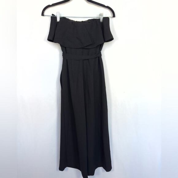 Artizia Babaton Black Flutter Strapless Ruffle Jumpsuit Size 0 - Picture 9 of 14